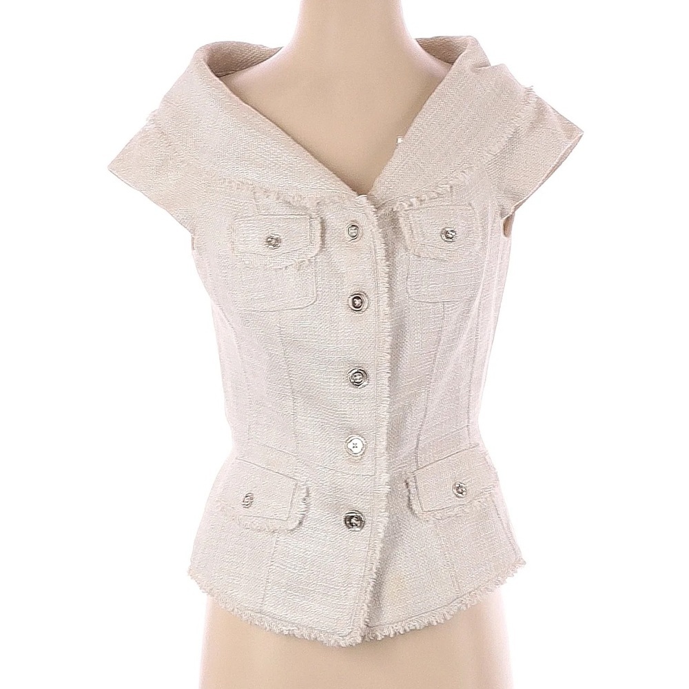 White House Black Market Cream Blazer Vest